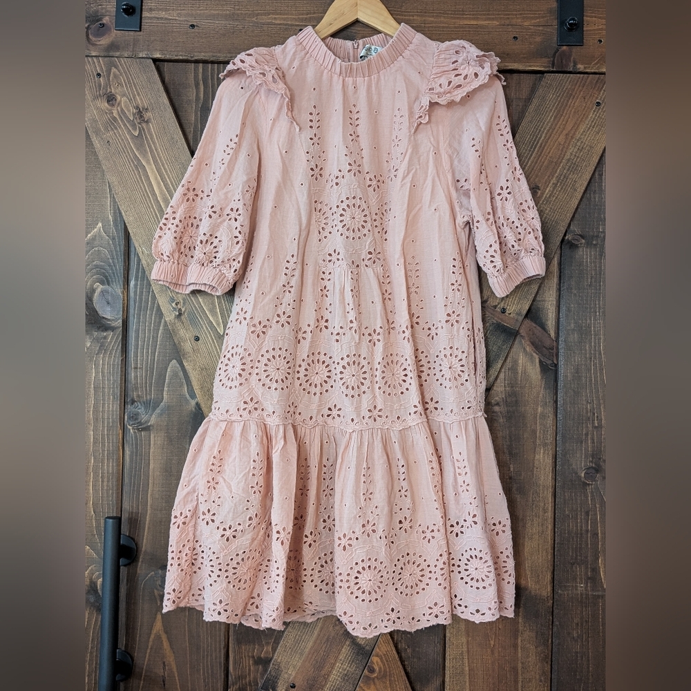 Sea New York Blush Eyelet Dress 100% Cotton